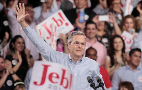 Bush announces run, warns of impact of Clinton on religious belief