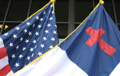 Christian flag raised higher than American flag sparks 'God before government'